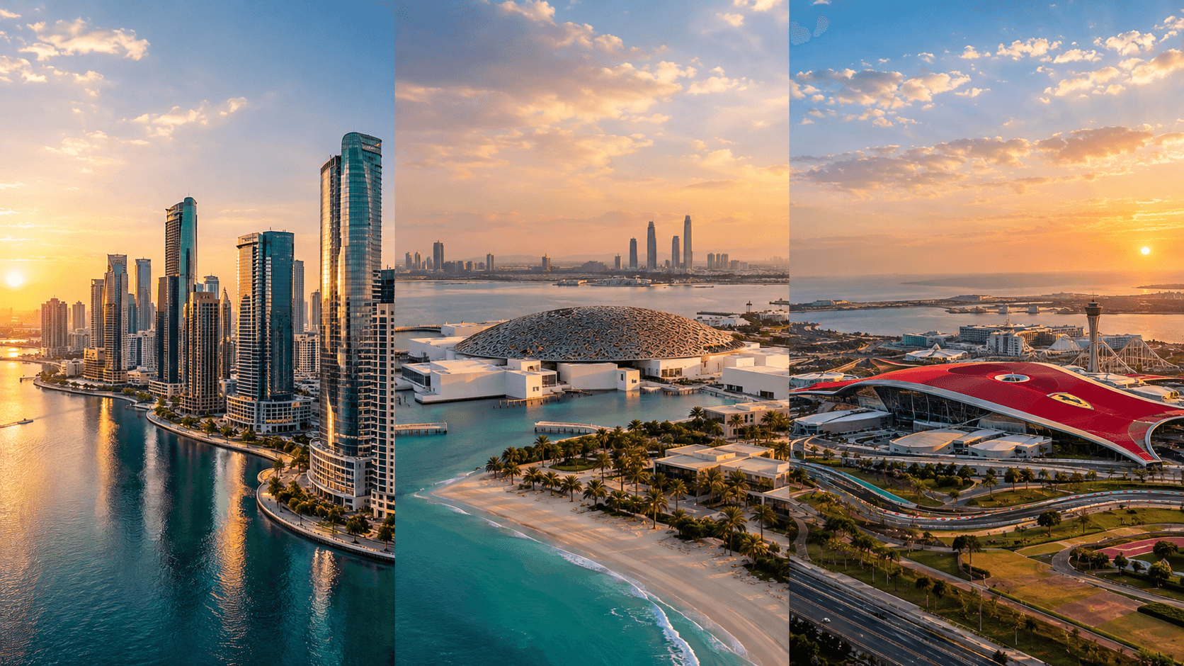 Stunning skyline views of Abu Dhabi's luxury real estate developments.