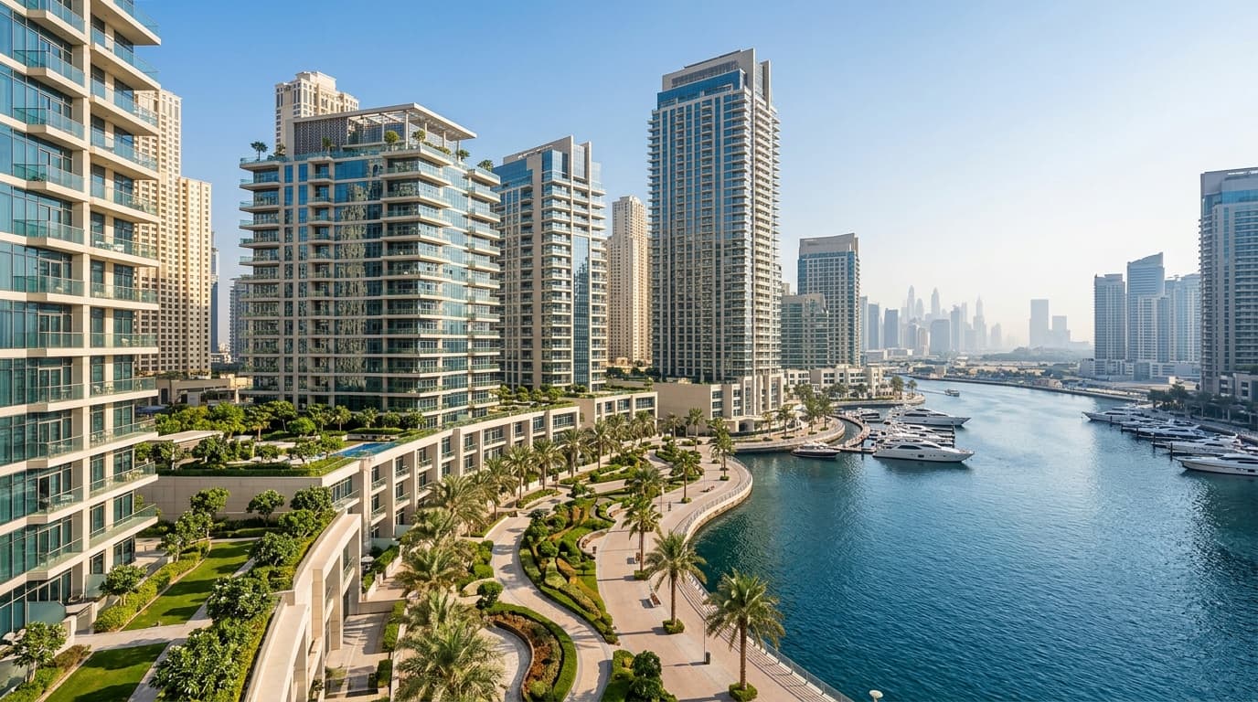 Luxury waterfront apartments in Dubai Marina with stunning views