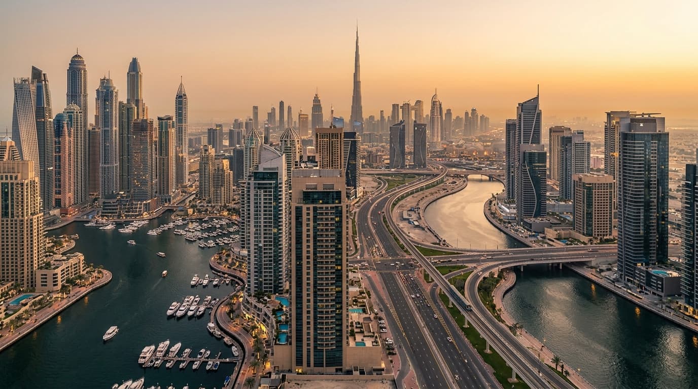 Stunning Dubai skyline showcasing modern real estate and investment opportunities.
