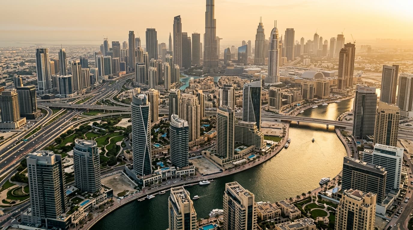 Dubai skyline showcasing luxury properties and vibrant urban life.