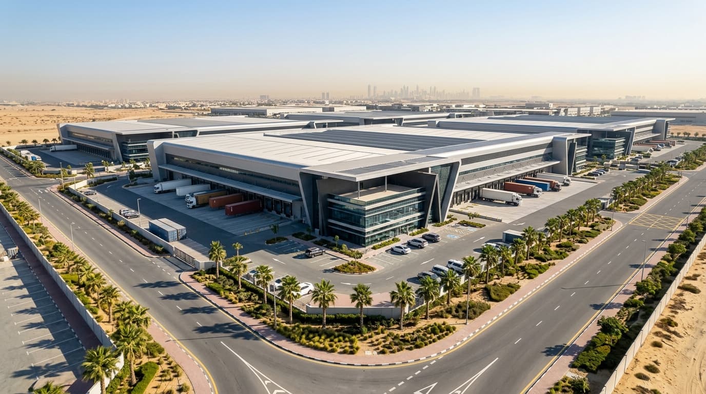 Modern warehouses in Dubai, ideal for investment opportunities.