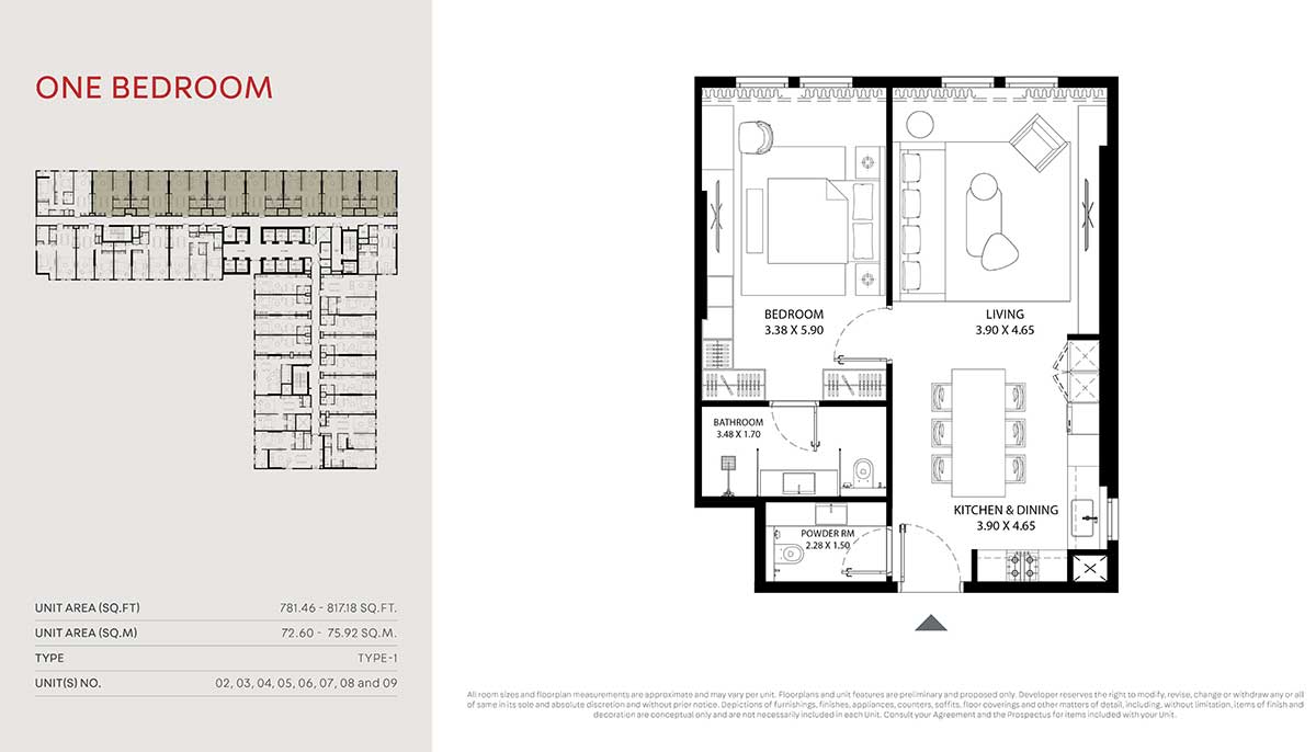 Mag 330 1 Bedroom Apartment Floor Plan 1