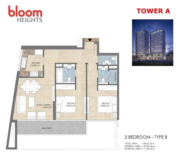 Bloom Heights Tower A 2 Bedroom Apartment Type B Floor Plans