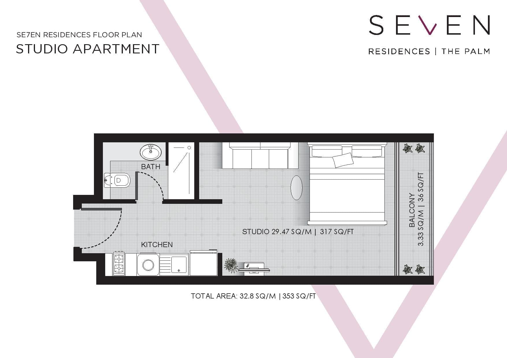 Se7en Residences Studio Apartment Floor Plans