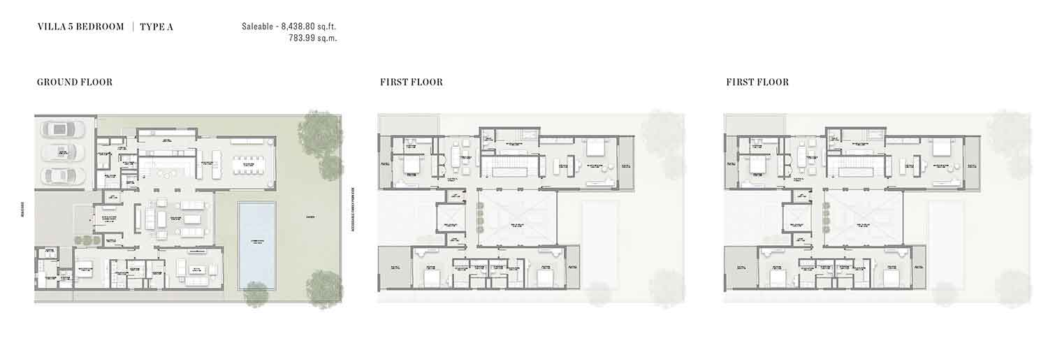 Sobha Estates 5 Bedroom Villa Type A Floor Plans