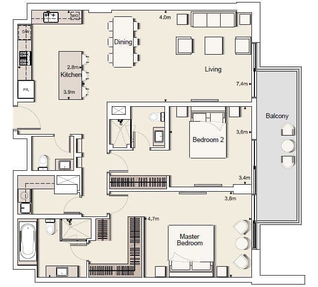 Belgravia 1 - 2 Bedroom Apartment 06 Floor Plans