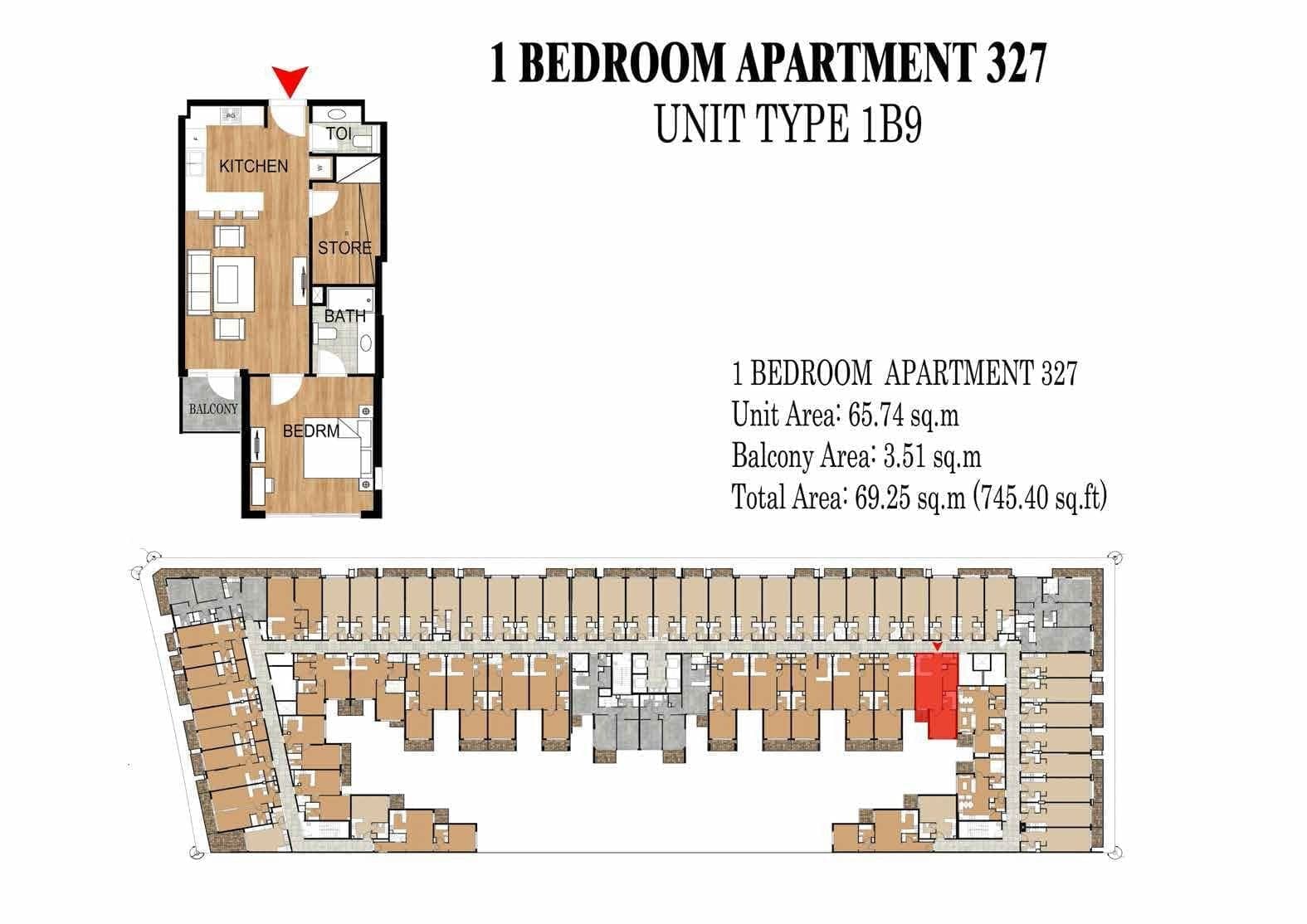 Pantheon Elysee 1 Bedroom Apartment Floor Plans