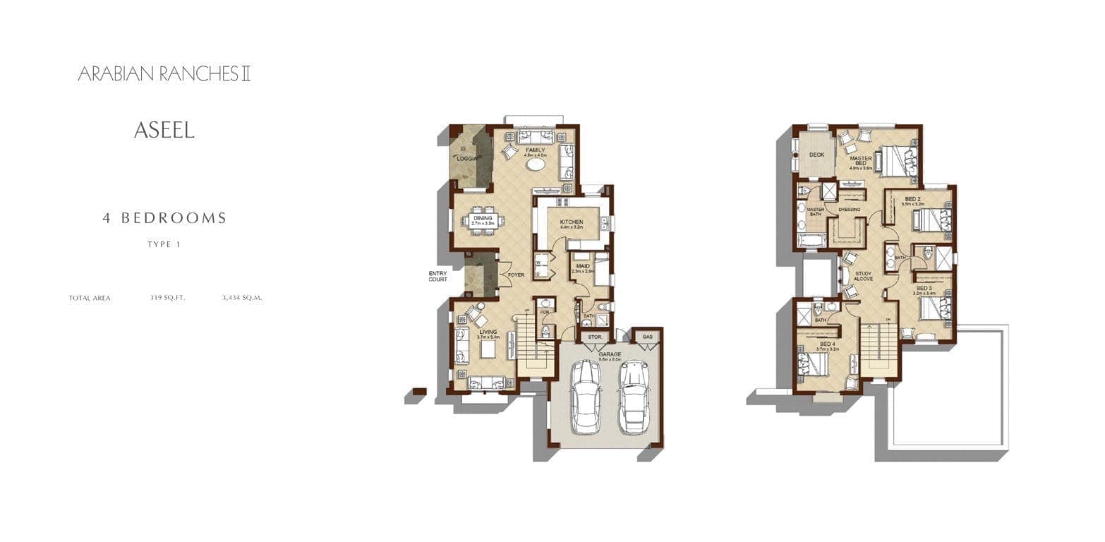 Aseel Villas 4 Bedroom Type 1 Floor Plan