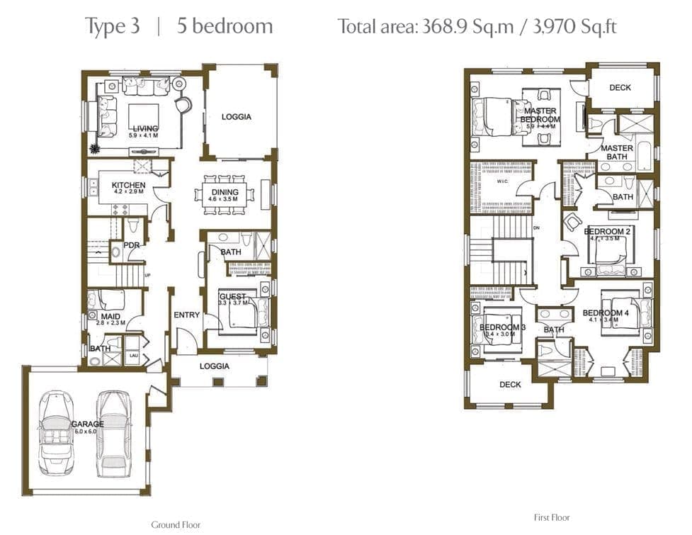 Samara Villas 5 Bedroom Type 3 Floor Plans
