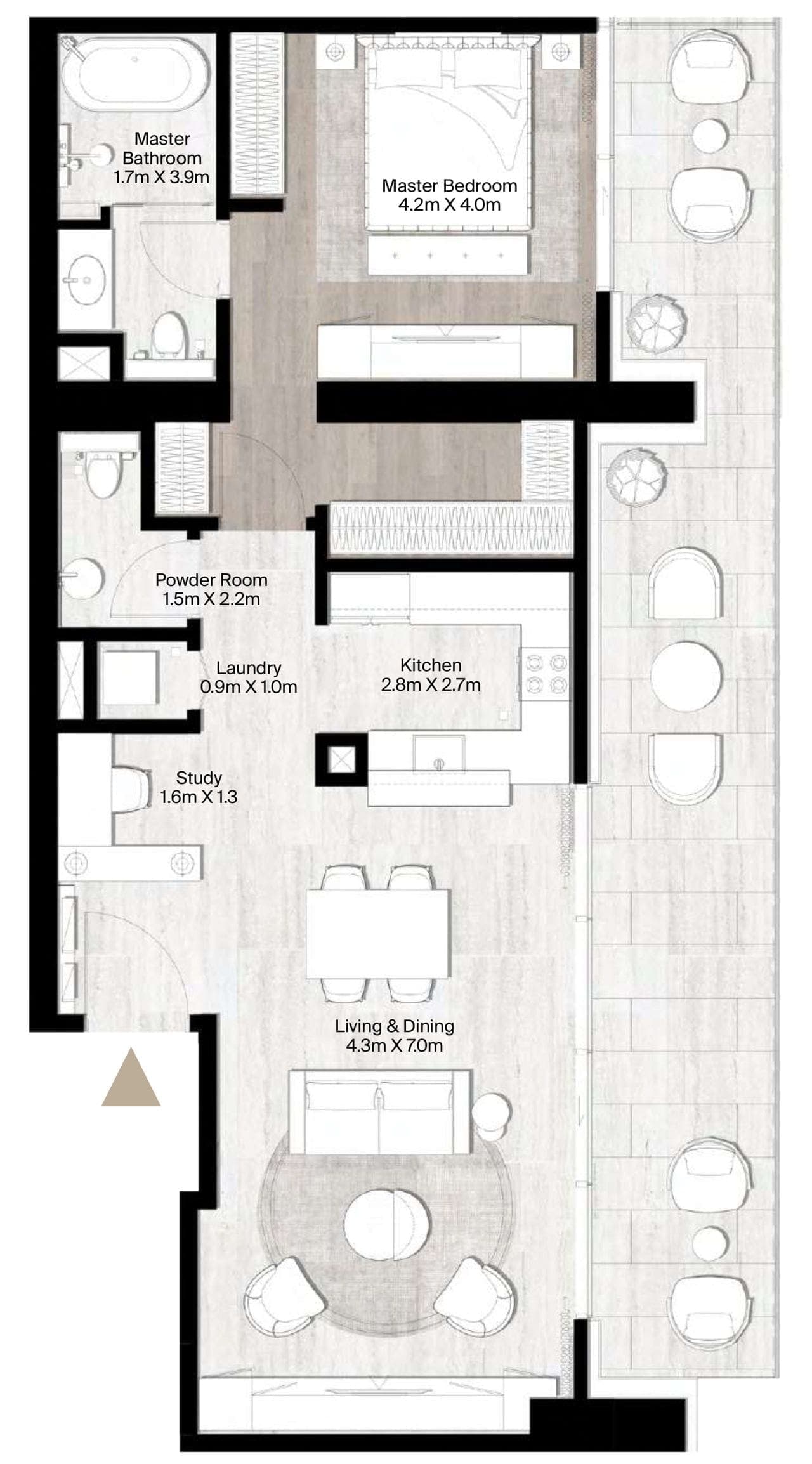 St Regis The Residences 1BR Type A1 Floor Plans