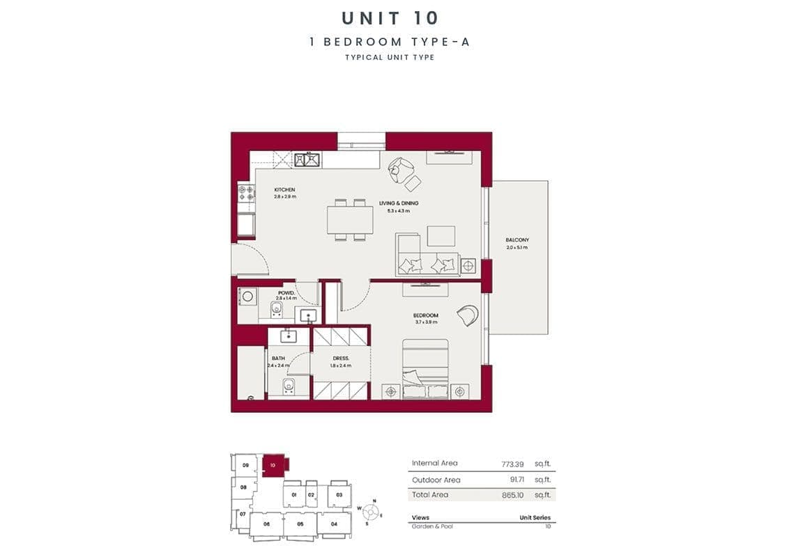 Hadley Heights 1 Bedroom Apartment Type A Unit 10 Floor Plans