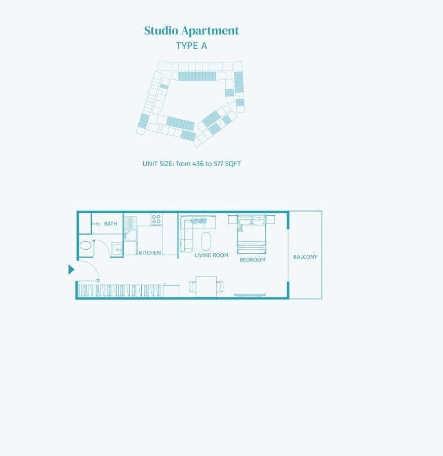 Luma22 Studio Apartment Type A Floor Plan