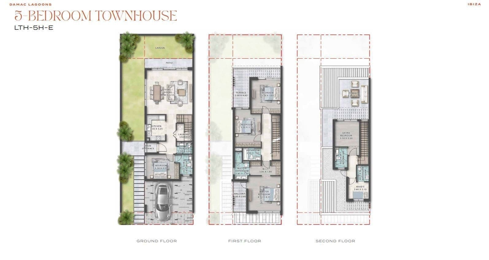 Mykonos 5 Bedroom Townhouse Floor Plans