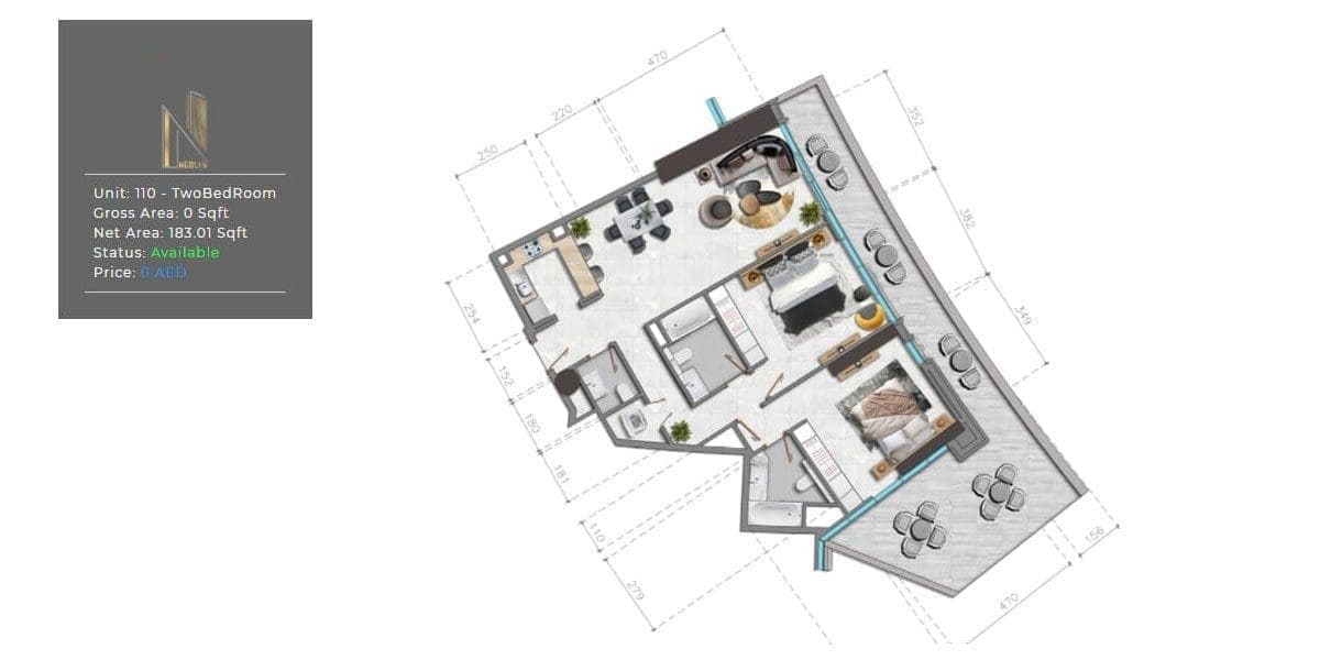 Nobles Tower 2 Bedroom Apartment Floor Plans