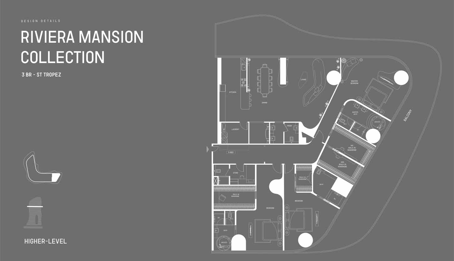 Bugatti Residence 3 Bedroom St Tropez High Level Floor Plans