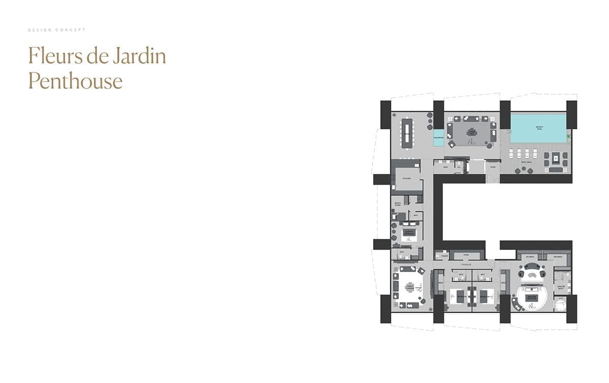 Burj Binghatti Fleurs de Jardin Penthouse Floor Plan
