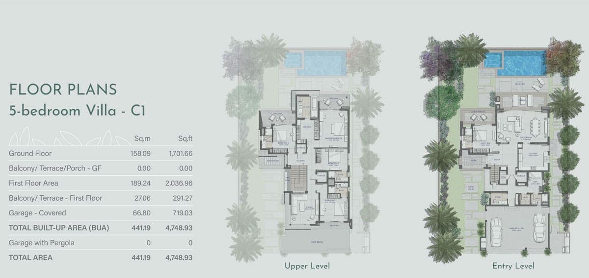 Jebel Ali Village Residences 5 Bedroom Villa Type C1 Floor Plan