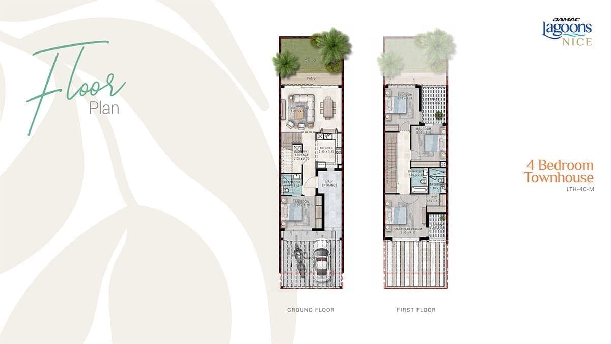 Nice Damac Lagoons 4 Bedroom Townhouse Floor Plans