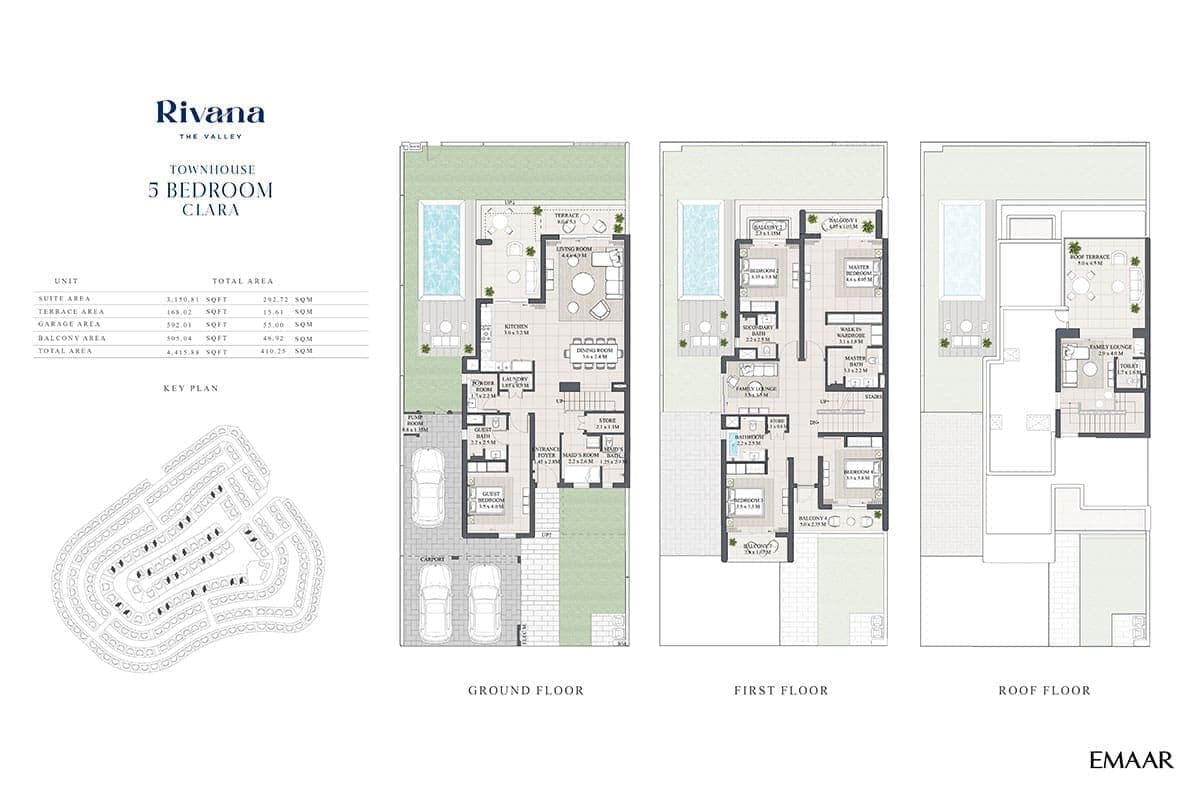 Rivana The Valley 5 Bedroom Townhouse Clara Floor Plans