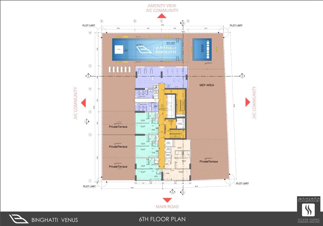 Binghatti Venus 6th Floor Plan