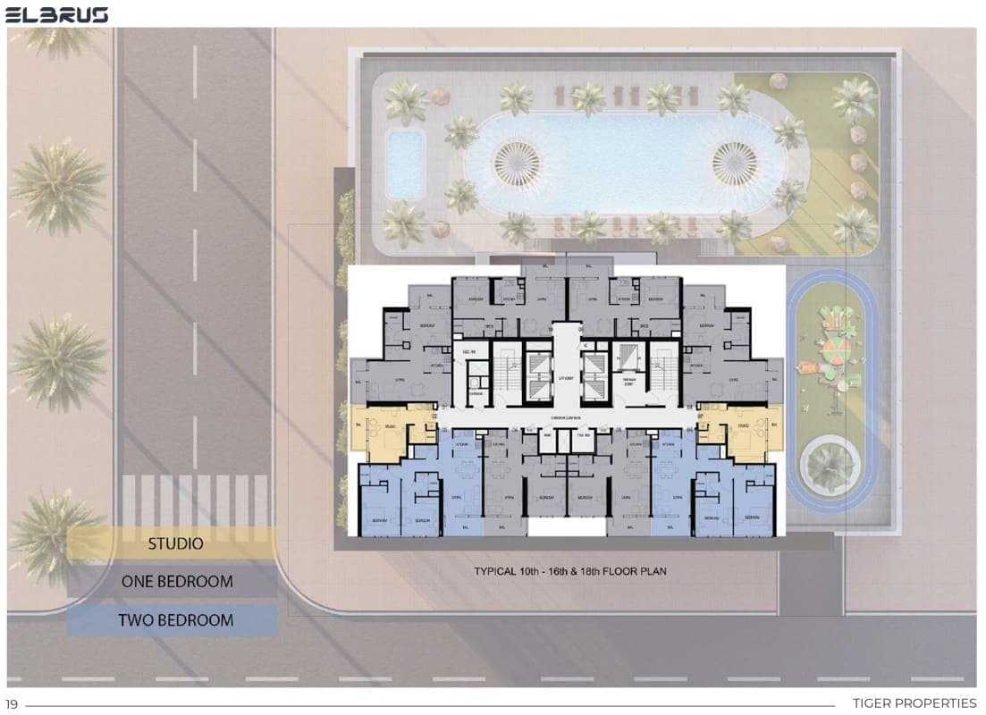 Elbrus Tower 10th 16th and 18th Floor Plan
