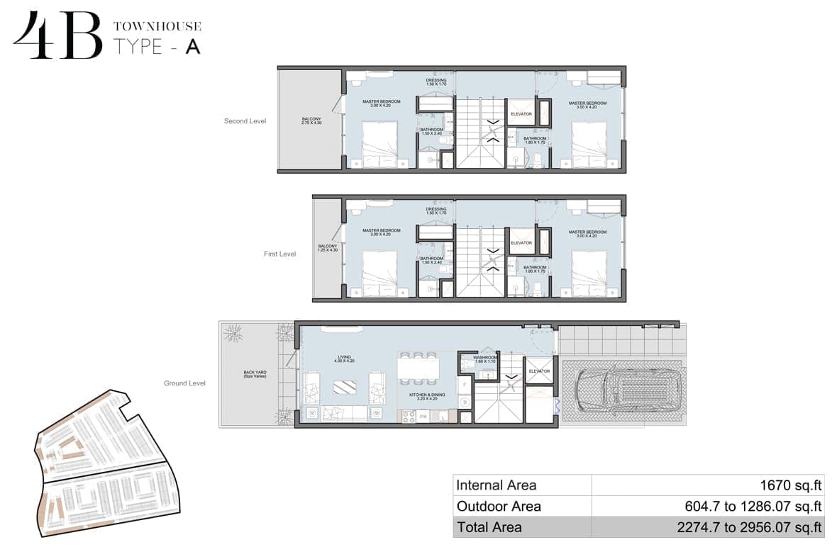 Reportage Village 4 Bedroom Townhouse Type A Floor Plan