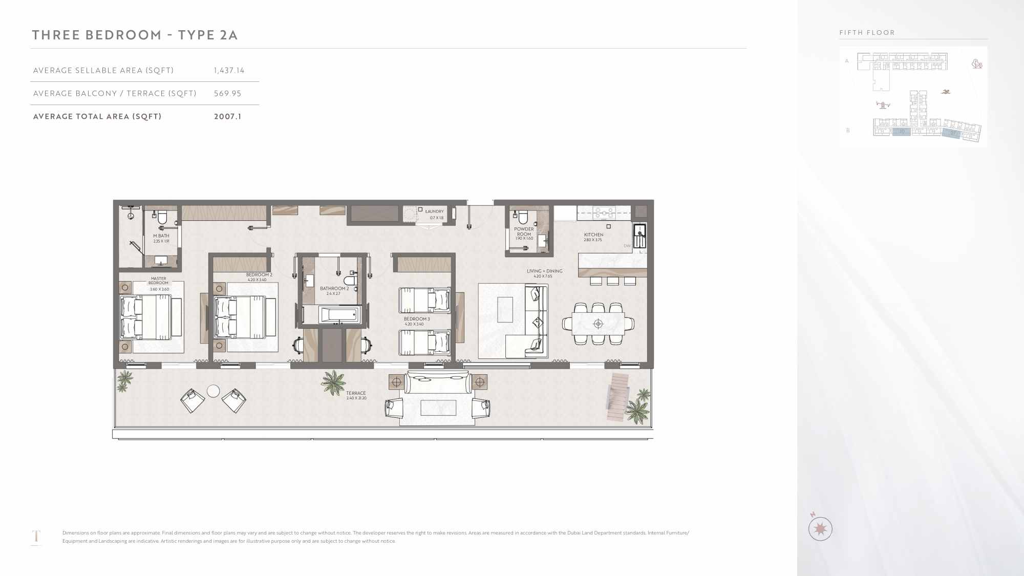 Terrazzo Residences 3 Bedroom Apartment Type 2AFloor Plan