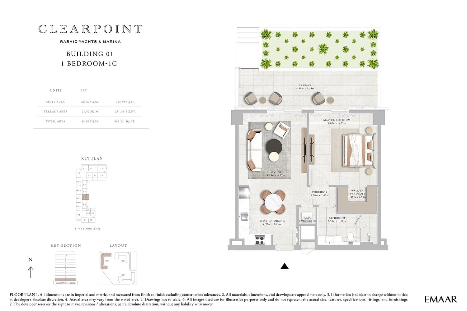 Clearpoint Building 1 - 1 Bedroom Apartment Type 1C Floor Plan