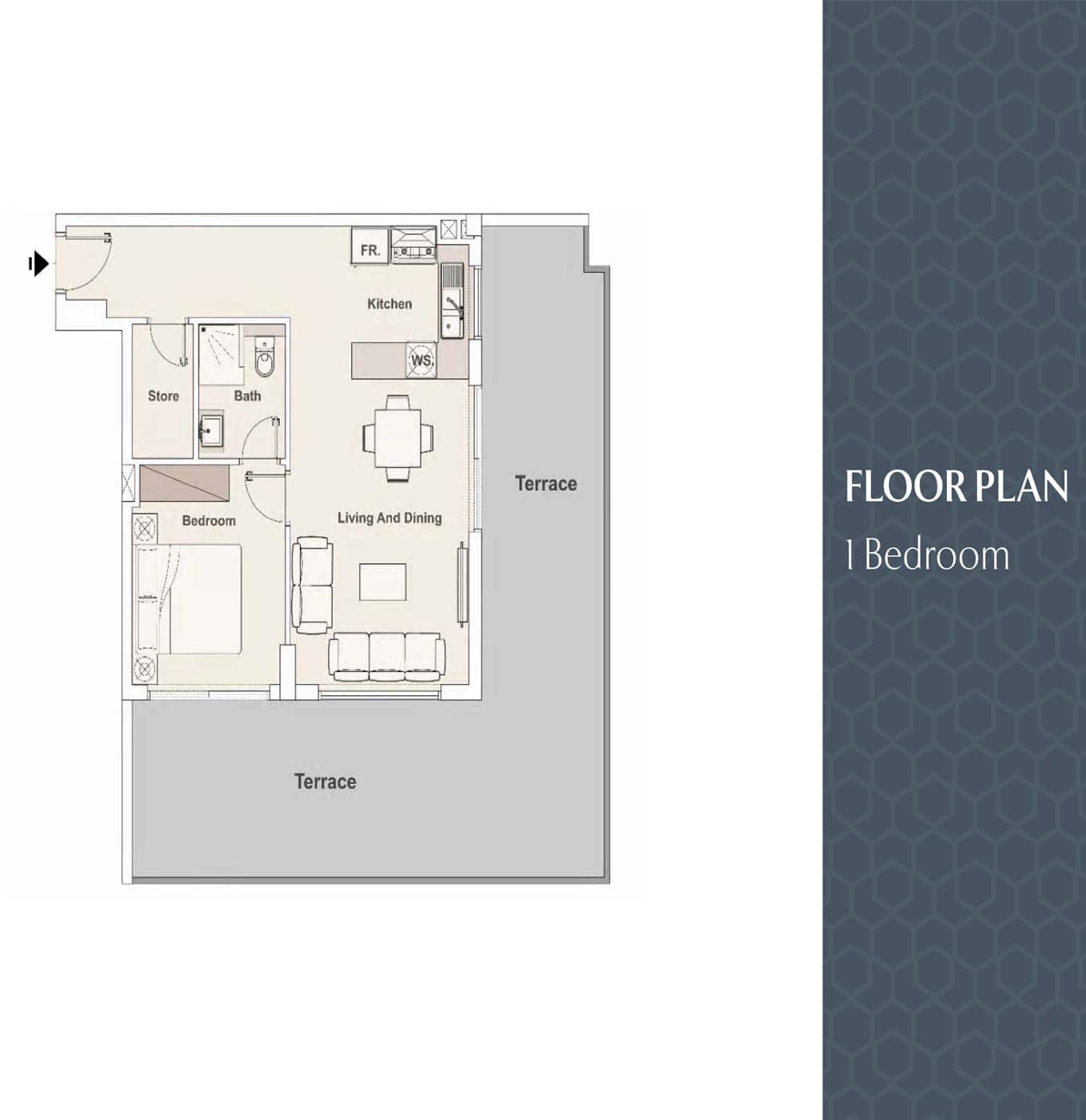 Elysee Heights 1 Bedroom Apartment Floor Plan