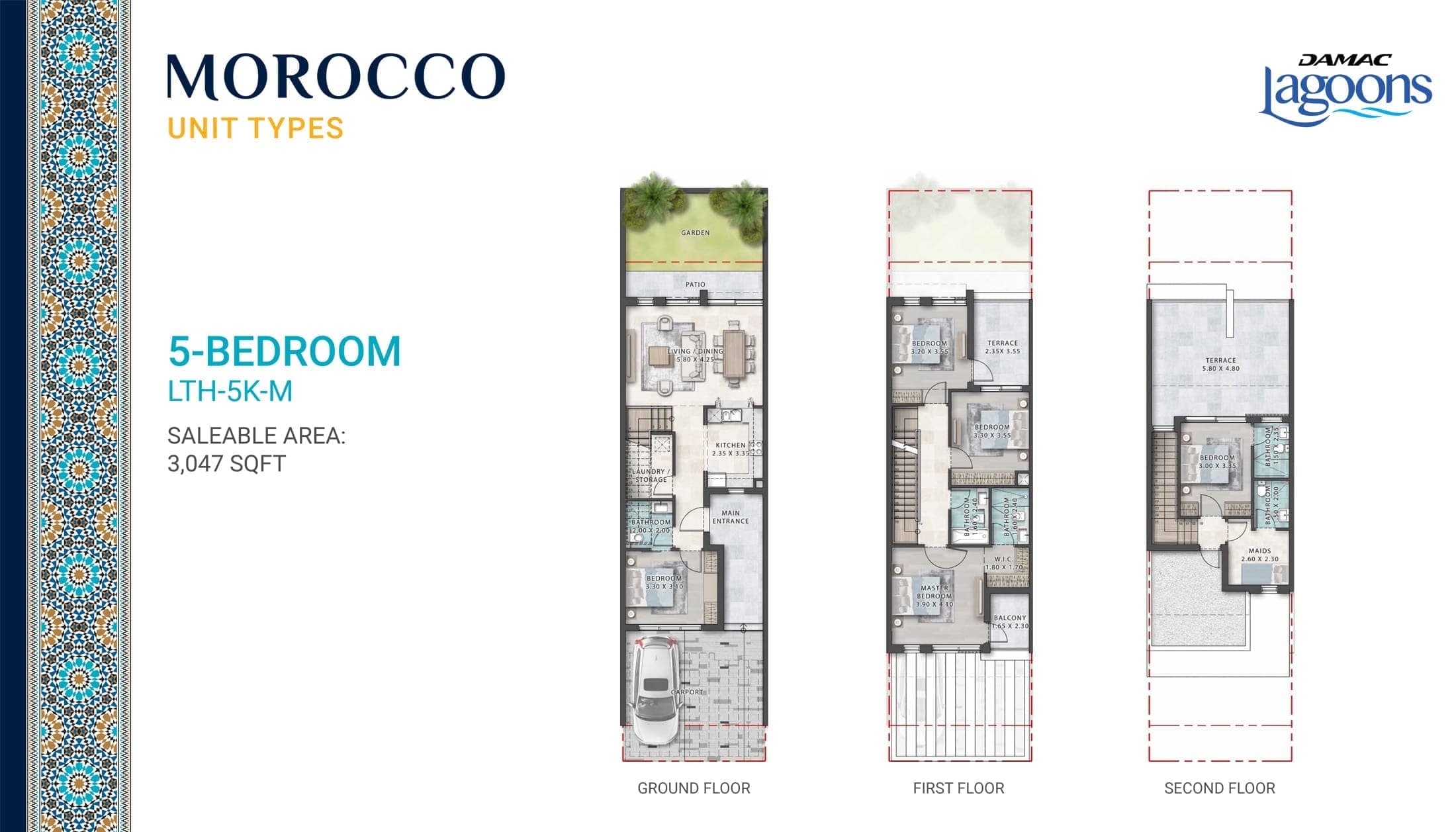 Morocco Phase 2 - 5 Bedroom Townhouse Type LTH-5K-M Floor Plans