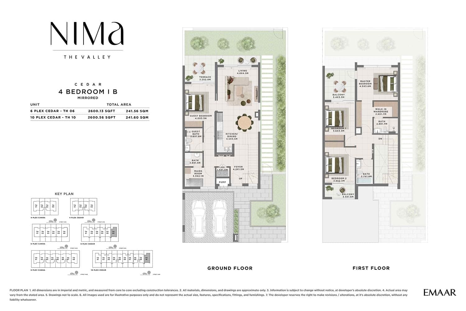 Nima by Emaar 4 Bedroom Townhouse Type I B Floor Plan