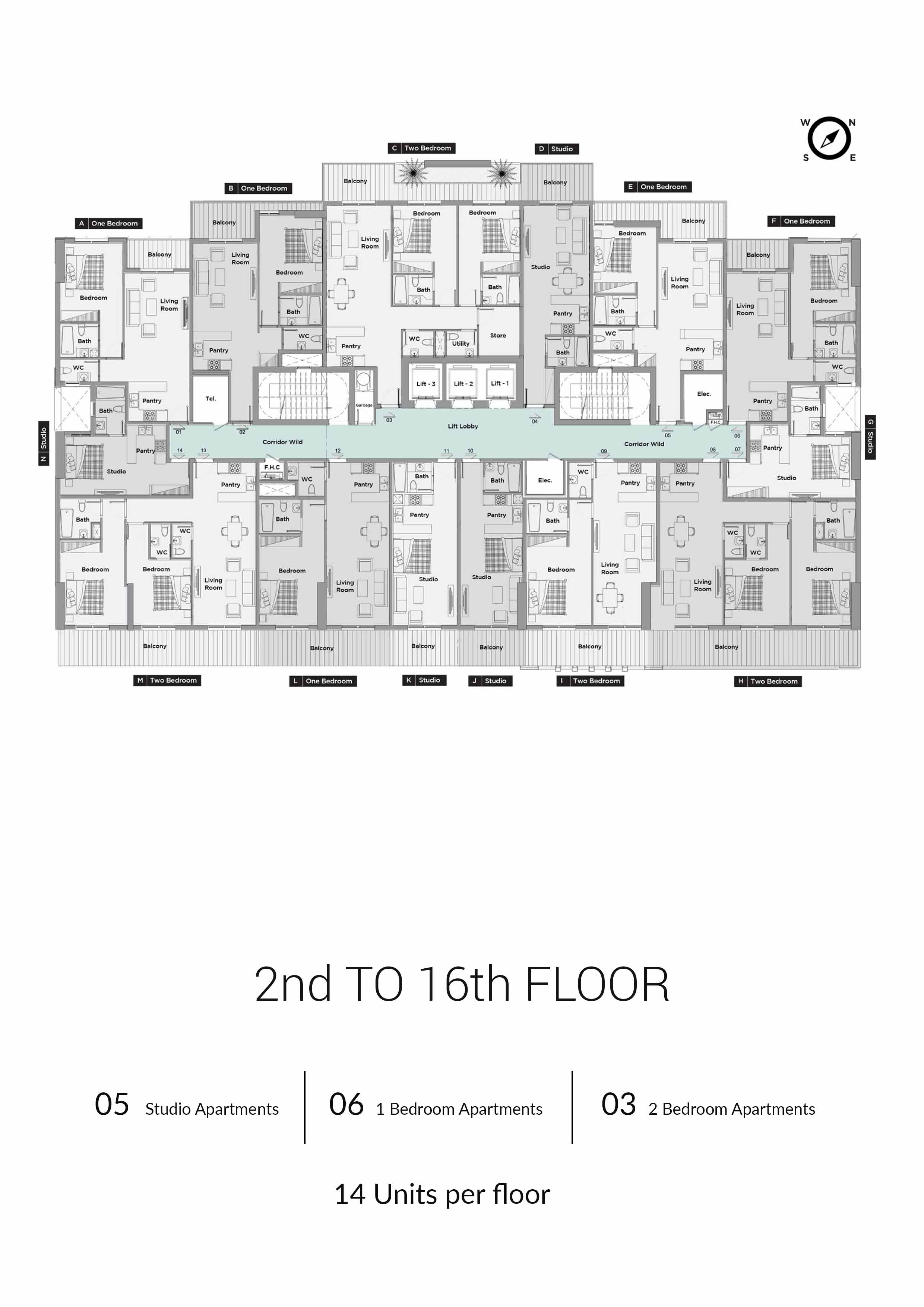 Artistic Heights 2nd to 6th Floor Plan
