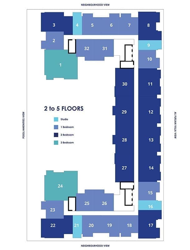 Pearlz Apartments 2nd to 5th Floor Plan