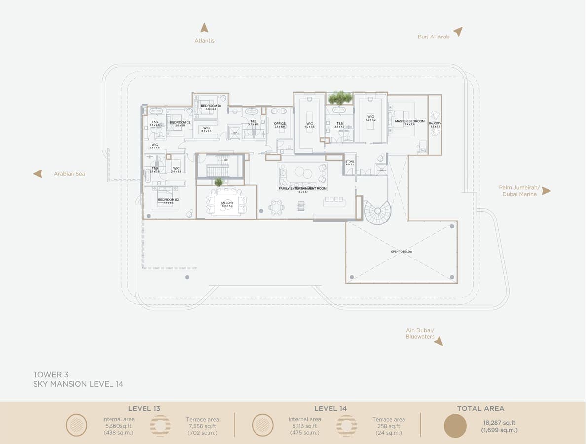 Serenia Living Sky Mansion Tower 3 Sky Mansion Level 14 Floor Plan