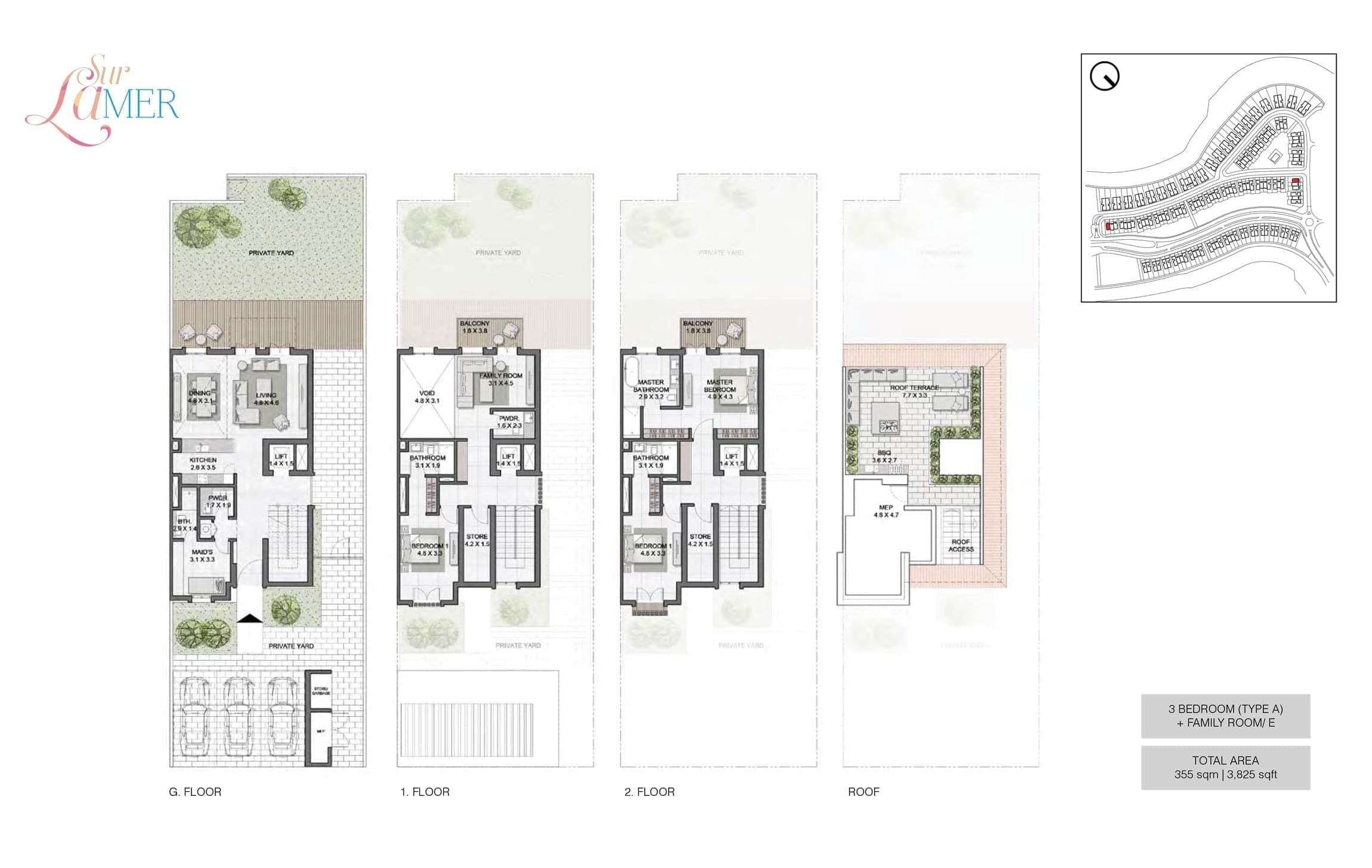 Sur La Mer 3 Bedroom Apartment Type A Floor Plan
