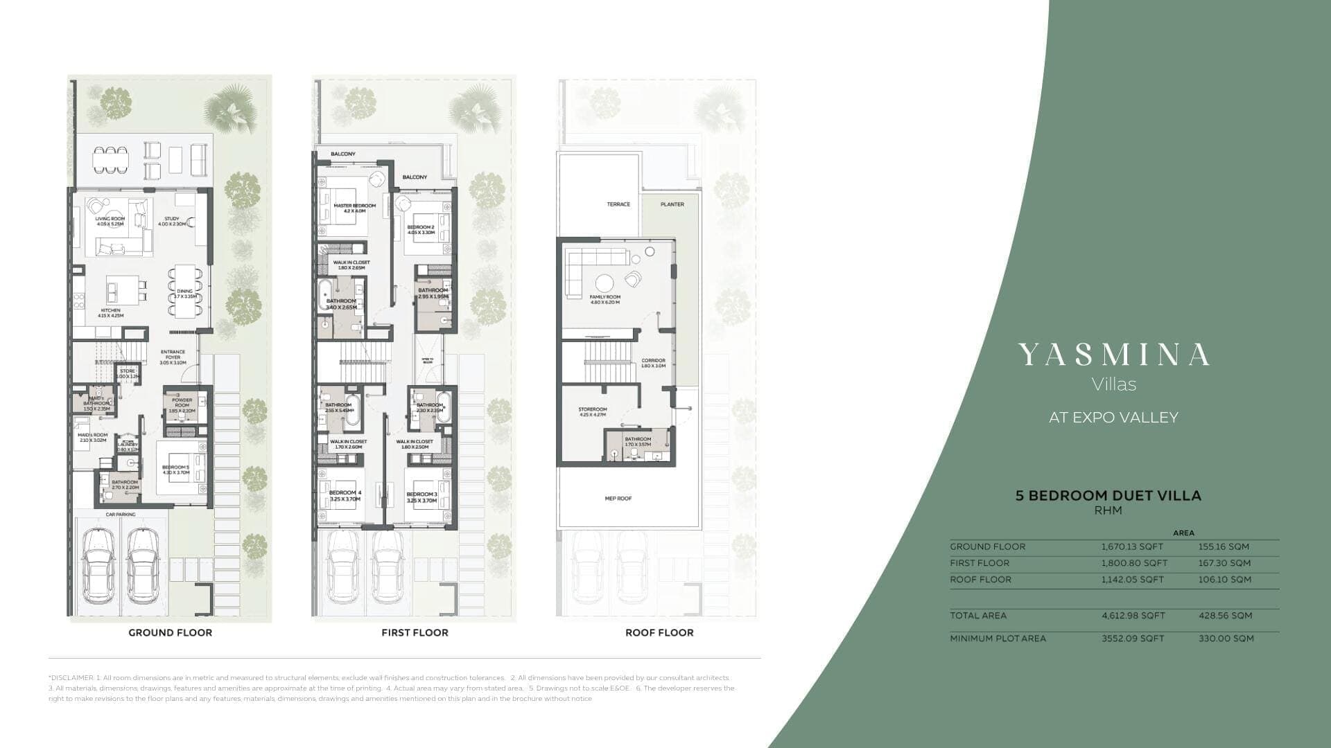 Yasmina 5 Bedroom Duet Villa Type RHM Floor Plan