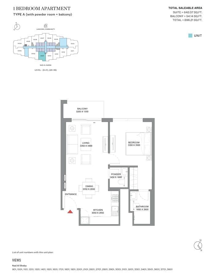 310 Riverside Crescent 1 Bedroom Apartment Type A Floor Plans