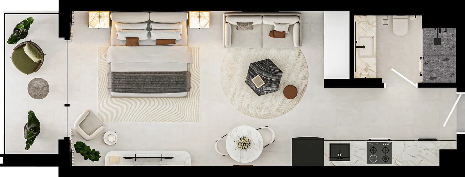 H3 by Aurora Studio Apartment Floor Plan