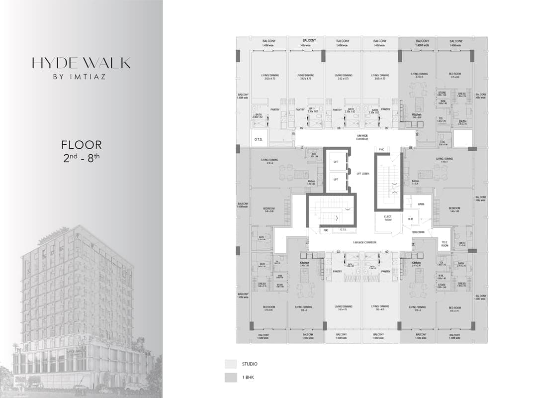 Hyde Walk 2nd to 8th Floor Plan