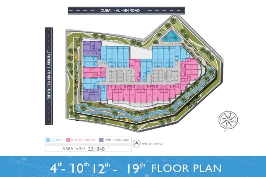 Blue Waves Tower 4th, 10th, 12th, & 19th Floor Plan