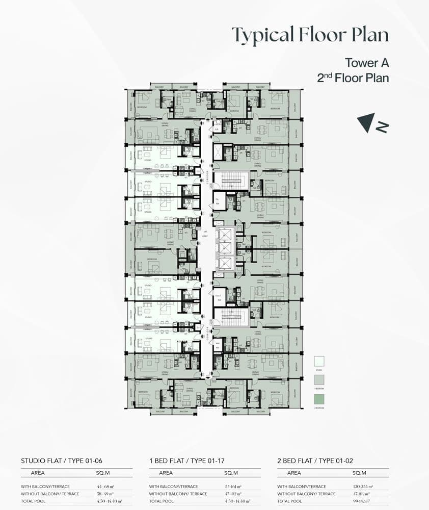 Binghatti Galaxy Tower A 2nd Floor Plan