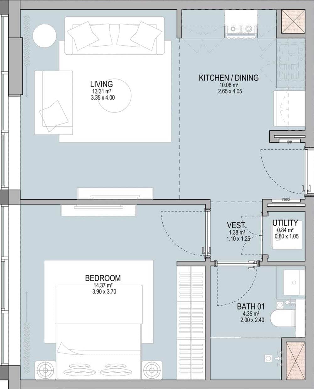 Palladium Grandala 1 Bedroom Apartment Floor Plan
