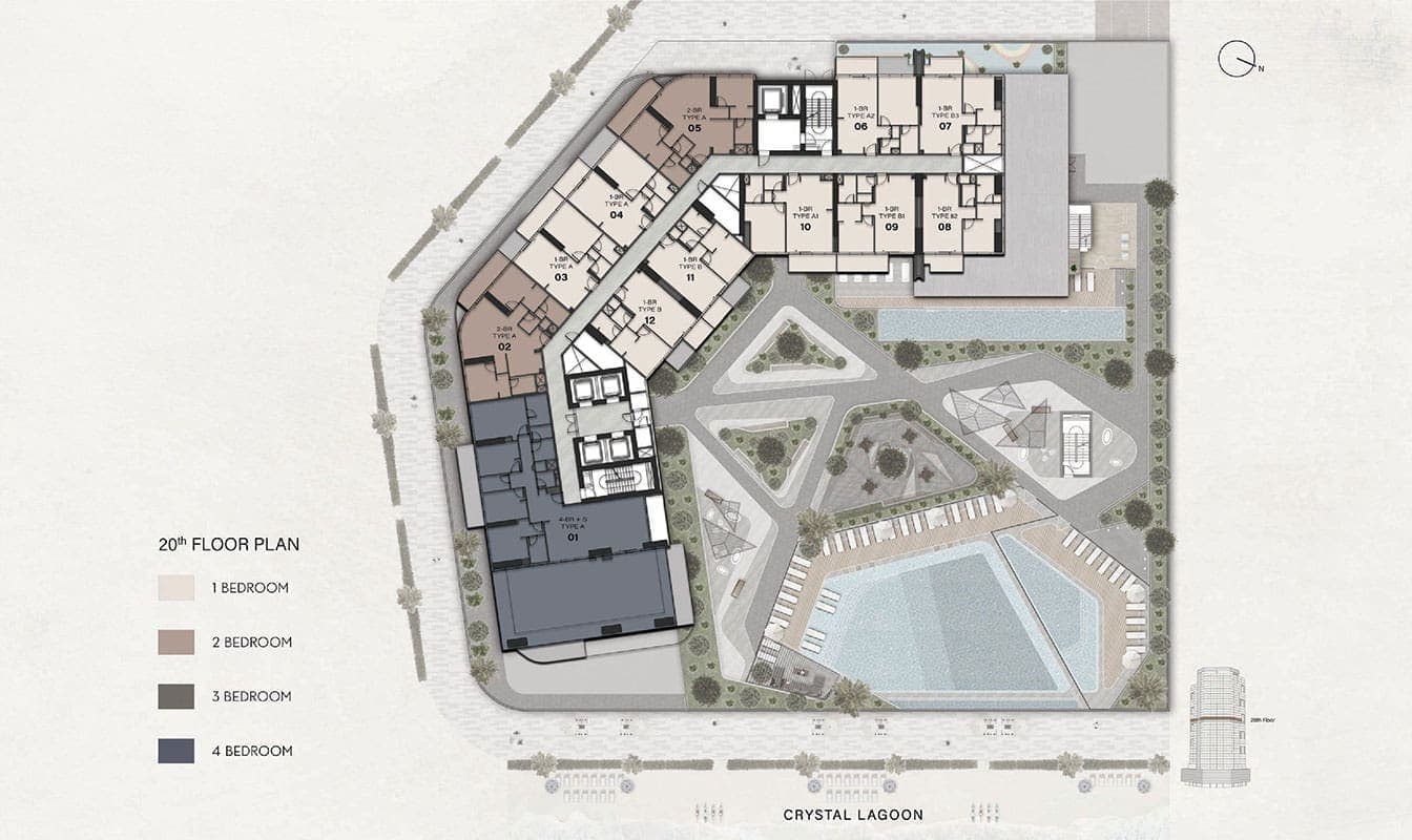Claydon House 20th Floor Plan