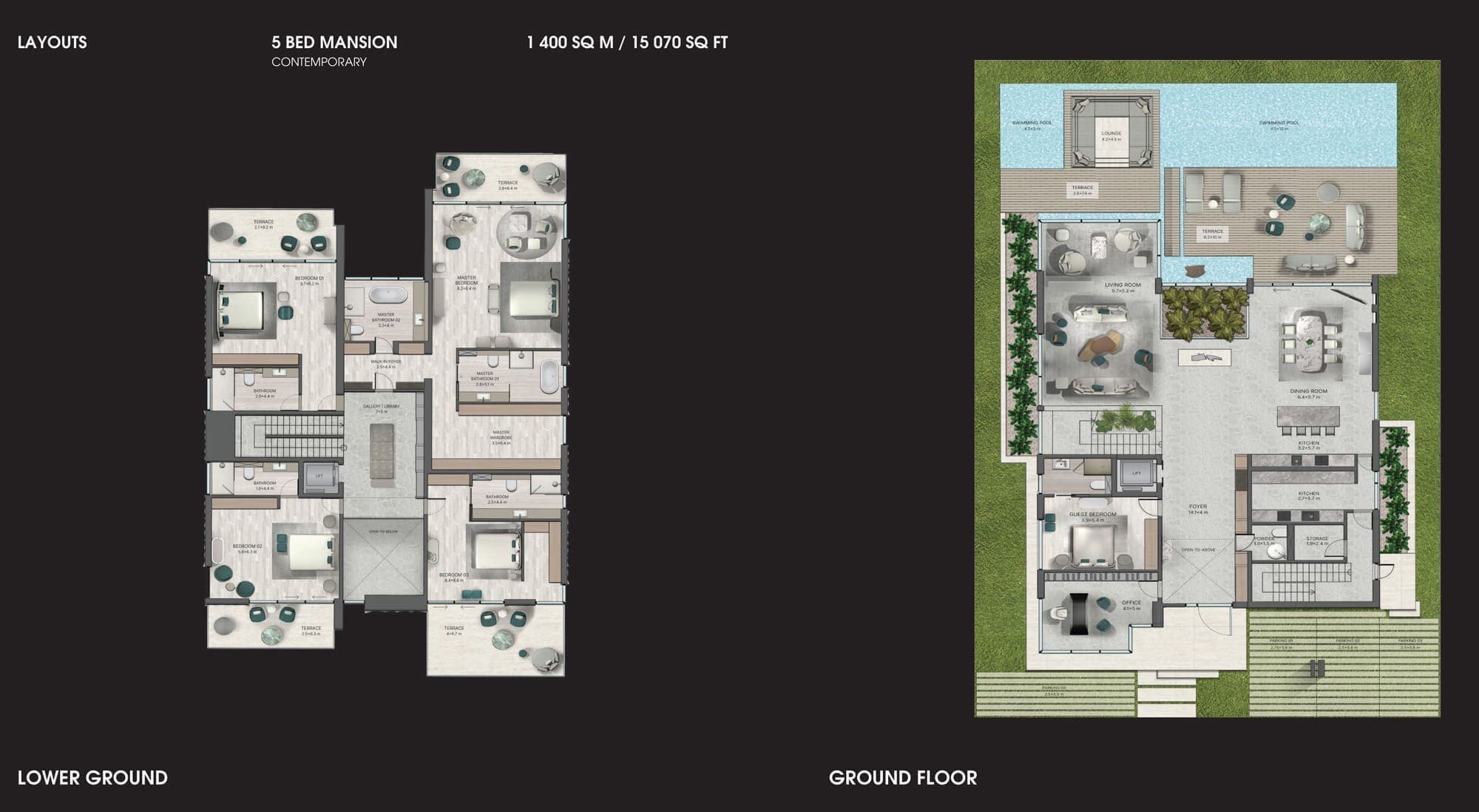 Mira Villas Lower & Ground Floor Plans