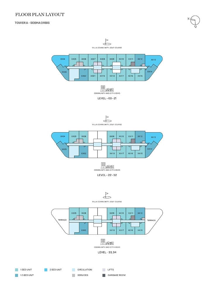 Sobha Orbis Tower A Floor Plan Layout