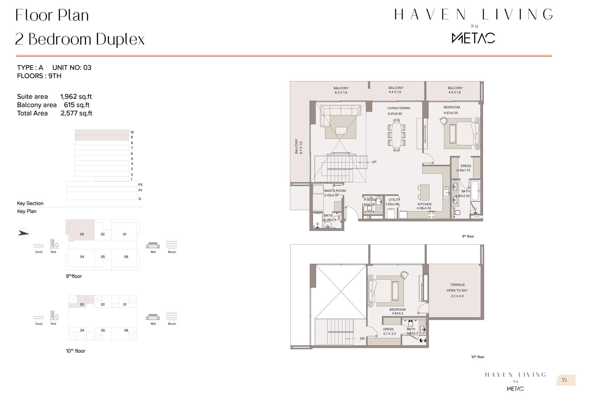 Haven Living by Metac 2 Bedroom Duplex Type A Floor Plan