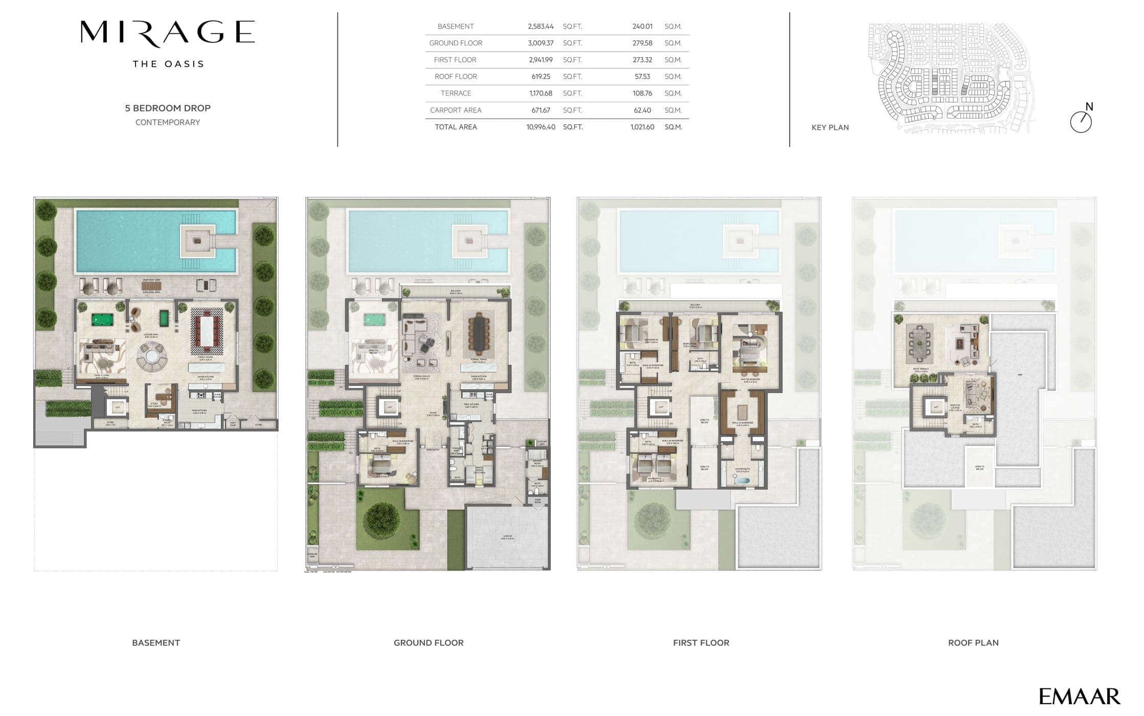 Mirage The Oasis 5 Bedroom Drop Contemporary Floor Plan