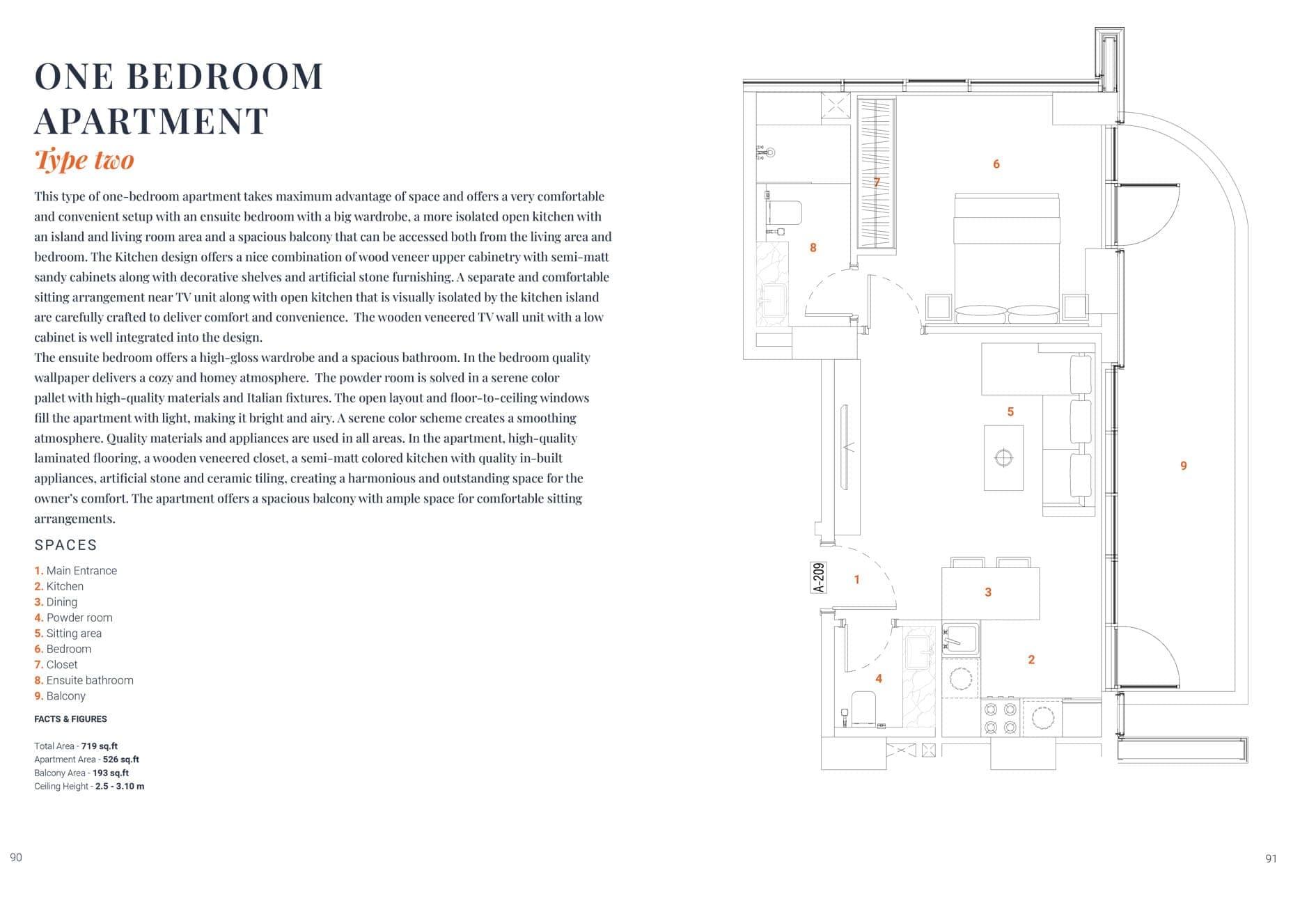 The Orchard Place 1 Bedroom Apartment Type 2 Floor Plan