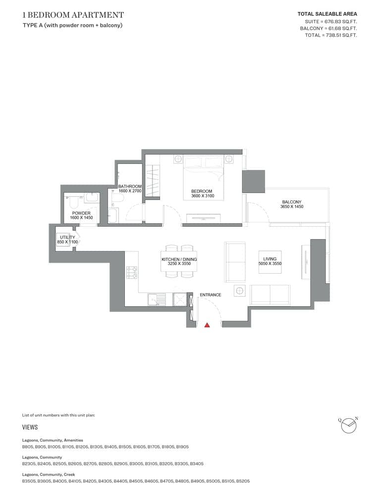Skyscape Avenue 1 Bedroom Apartment Type A Floor Plan