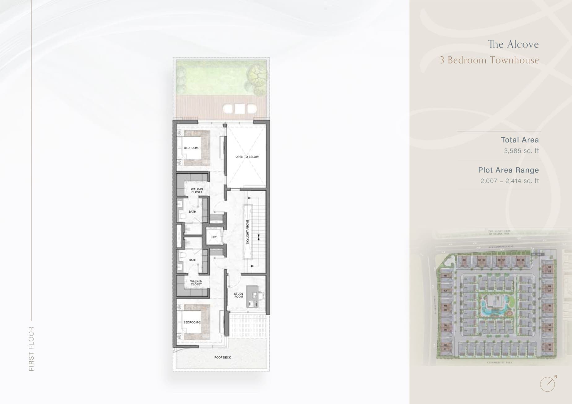 The Watercrest The Alcove 3 Bedroom Townhouse Floor Plan